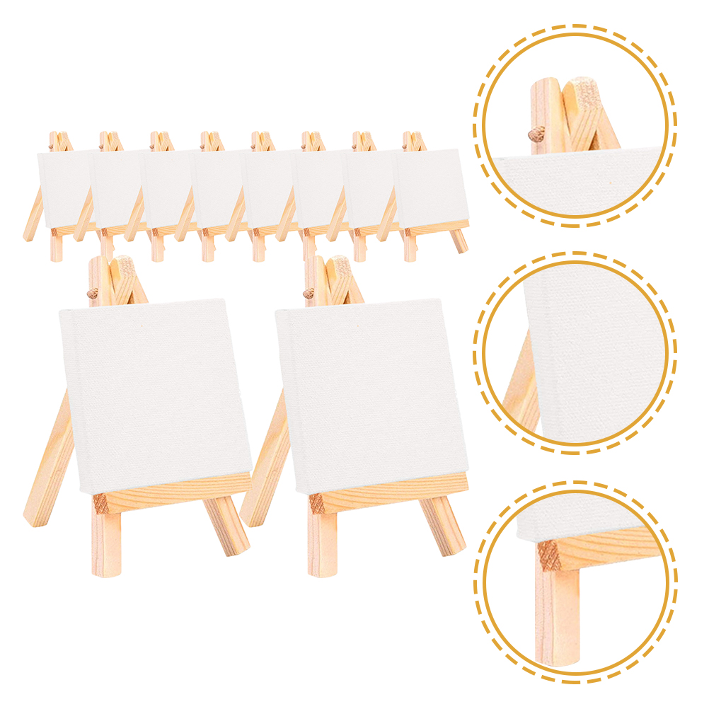 18 Sets Delicate Mini Easels Multi-function Painting Canvases Decorative  Canvas Easels 